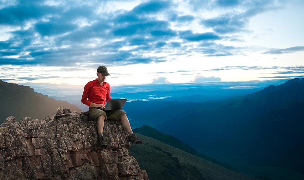 Homeoffice mit Bergsicht